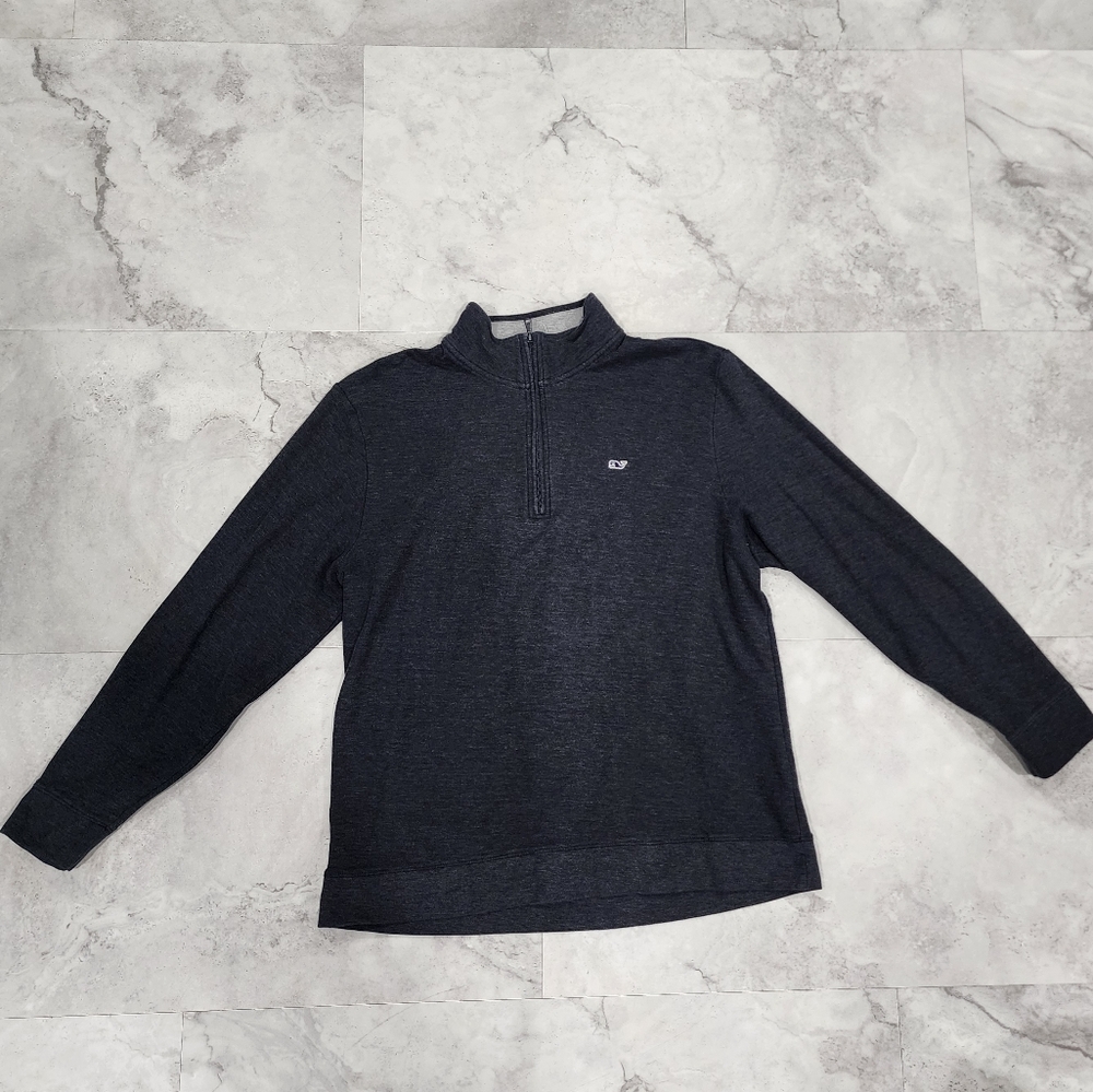 Vineyard Vines Men's XLarge Quarter 1/4 Zip Pullover Sweater Jacket Gray